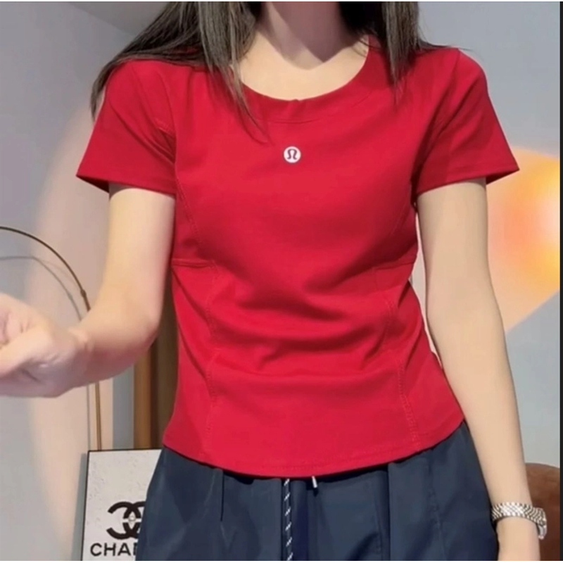 显瘦时尚百搭抗起球短袖吸汗透气U型领T恤女款休闲修身速干跑步