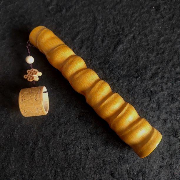 一物一拍精品纯手工精磨天然超大老罗汉竹手把件竹雕把玩异形龟甲