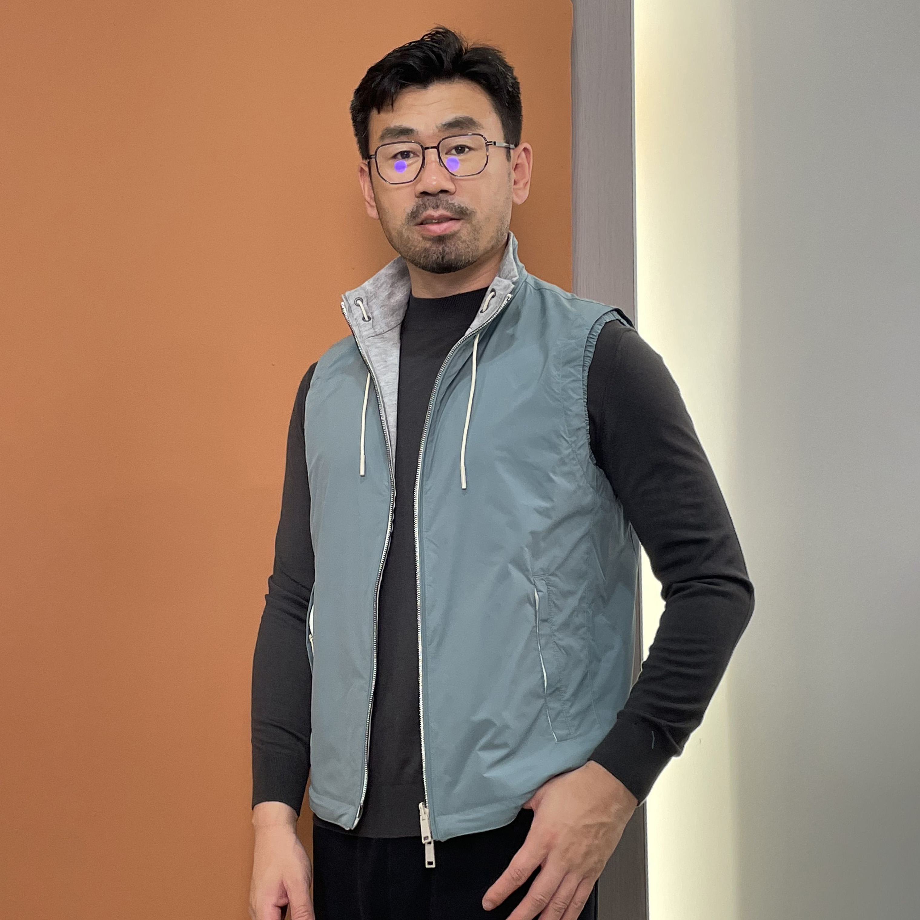 男士秋冬马甲时尚休闲双面可穿含羊毛马甲夹克男