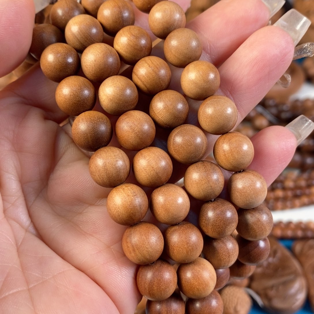 檀香木手串/手链落***?老山檀香顺纹黑肉沉水1.0多圈