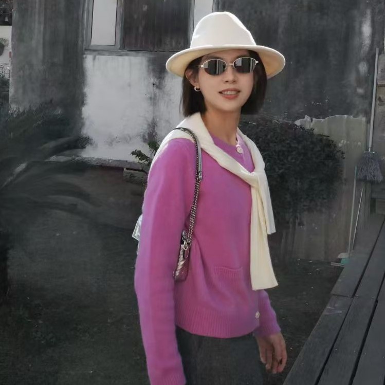 俪研【LIVELY・YAN】77617秋冬纯色百搭时尚毛织开衫外套女