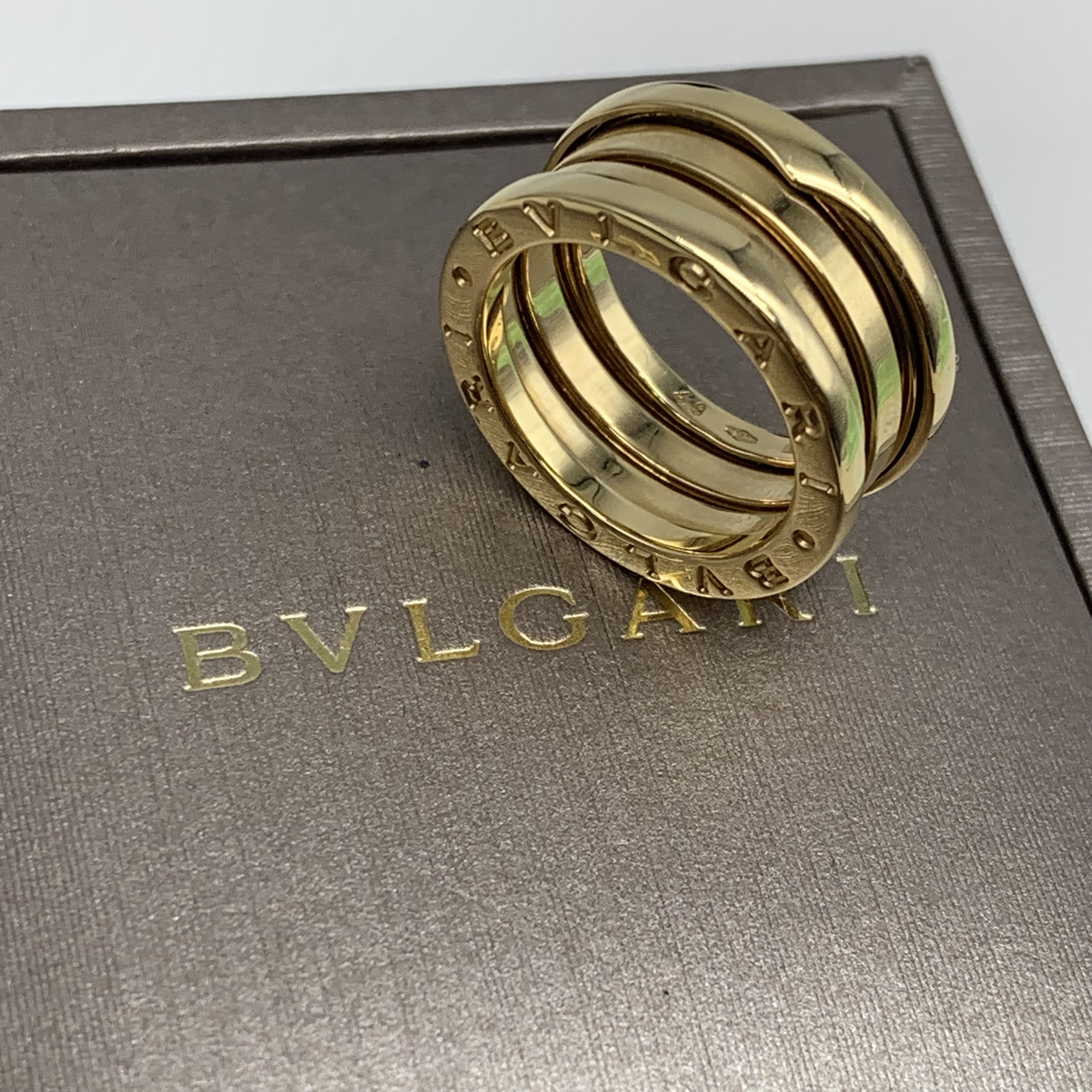 99新 BVLGARI/宝格丽 B.zero1 弹簧戒指 三环 黄金色