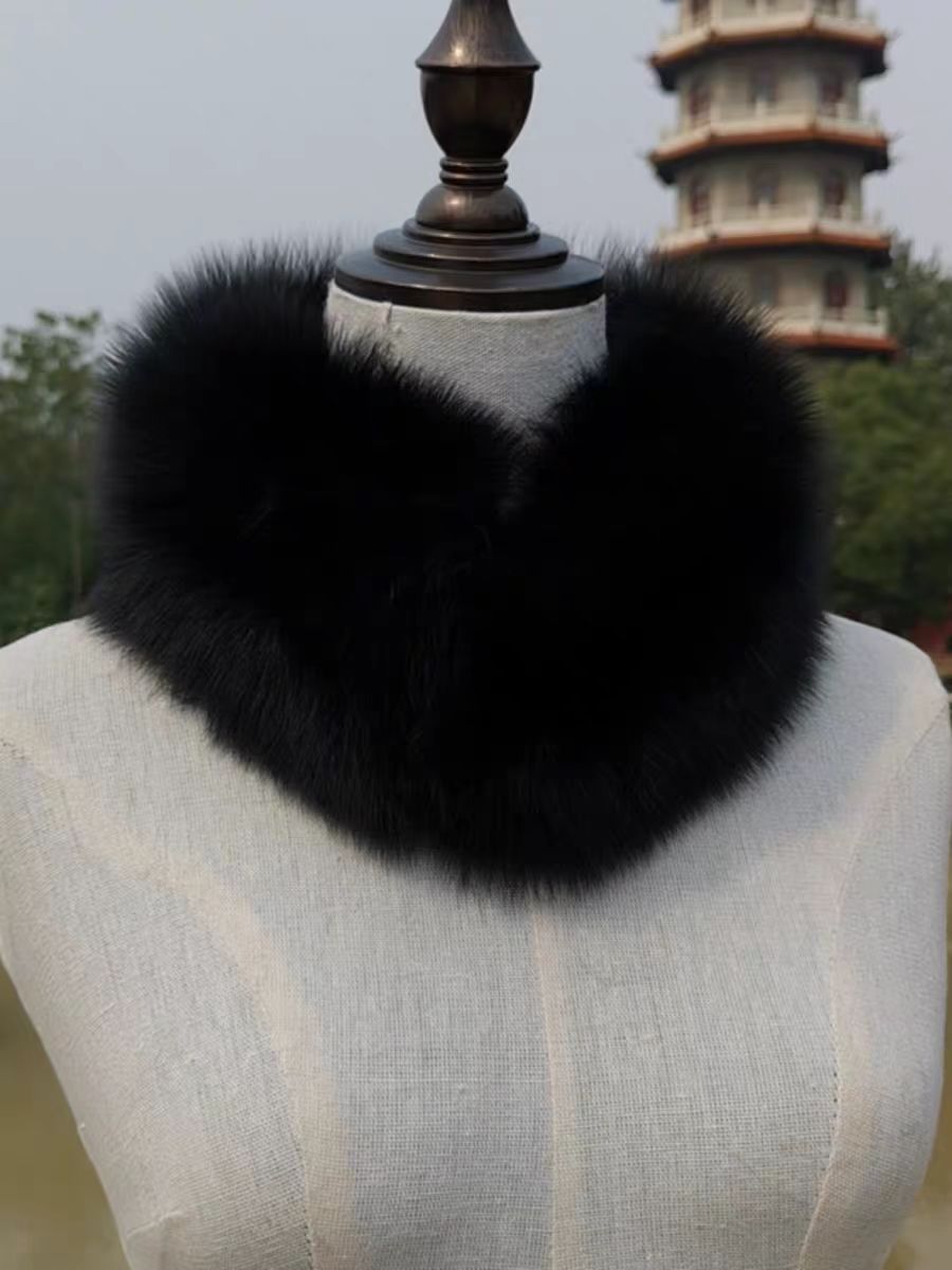 百搭毛皮草日韩风秋冬保暖围巾韩版围巾男女通用【短】