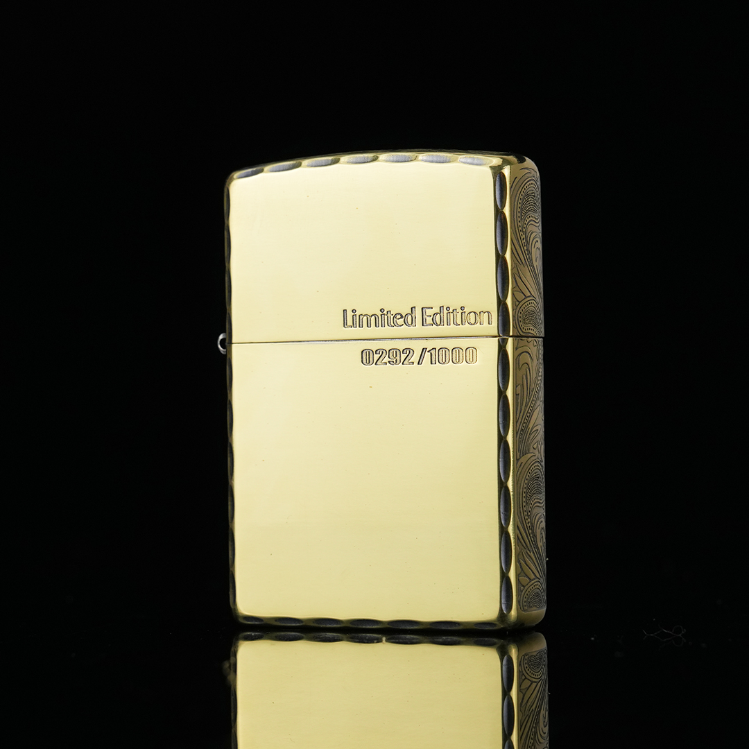 之宝 Zippo 正品防风火机 黄铜咬边唐草侧雕 男士煤油打火机