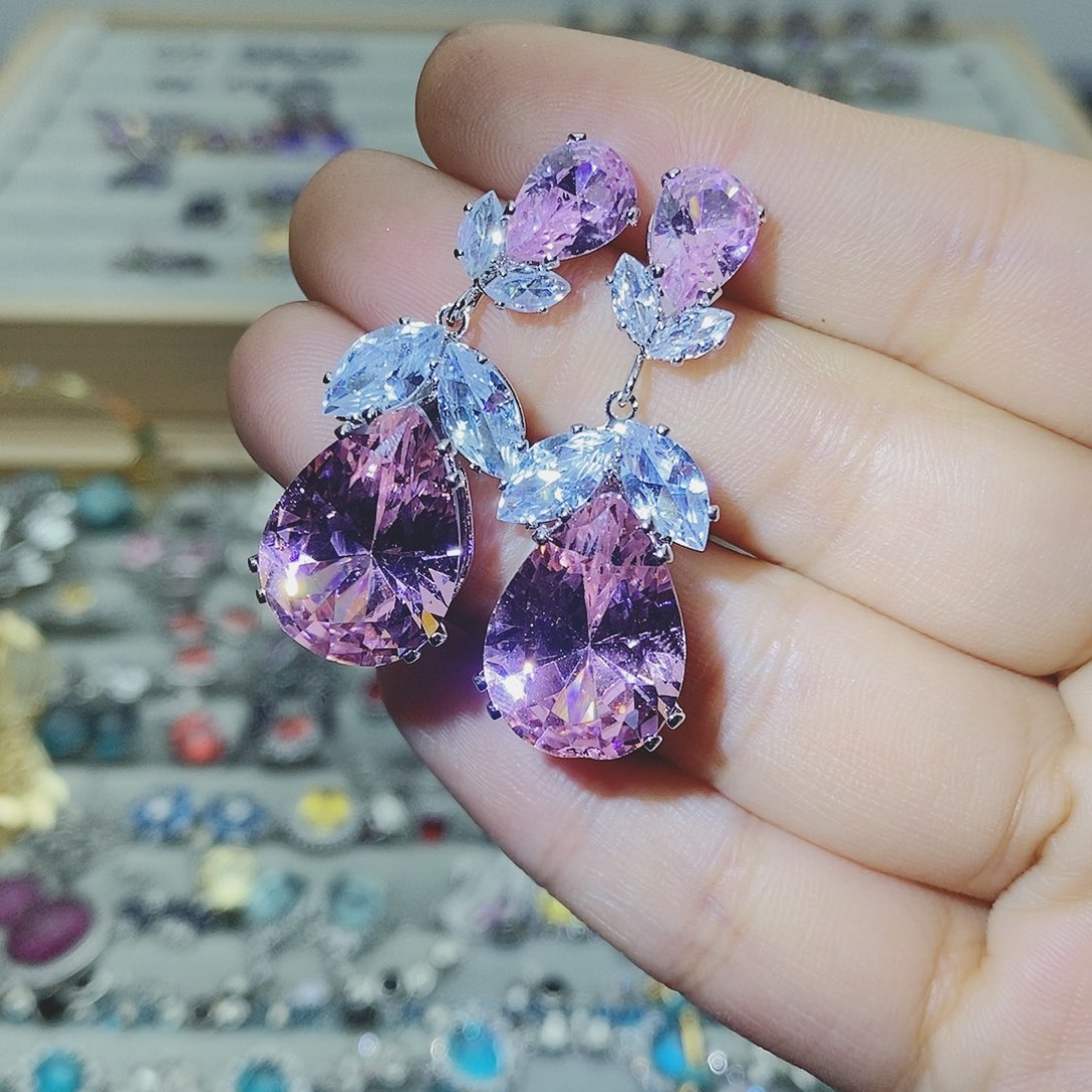 【闪购商品】托帕石耳饰银S925镶嵌