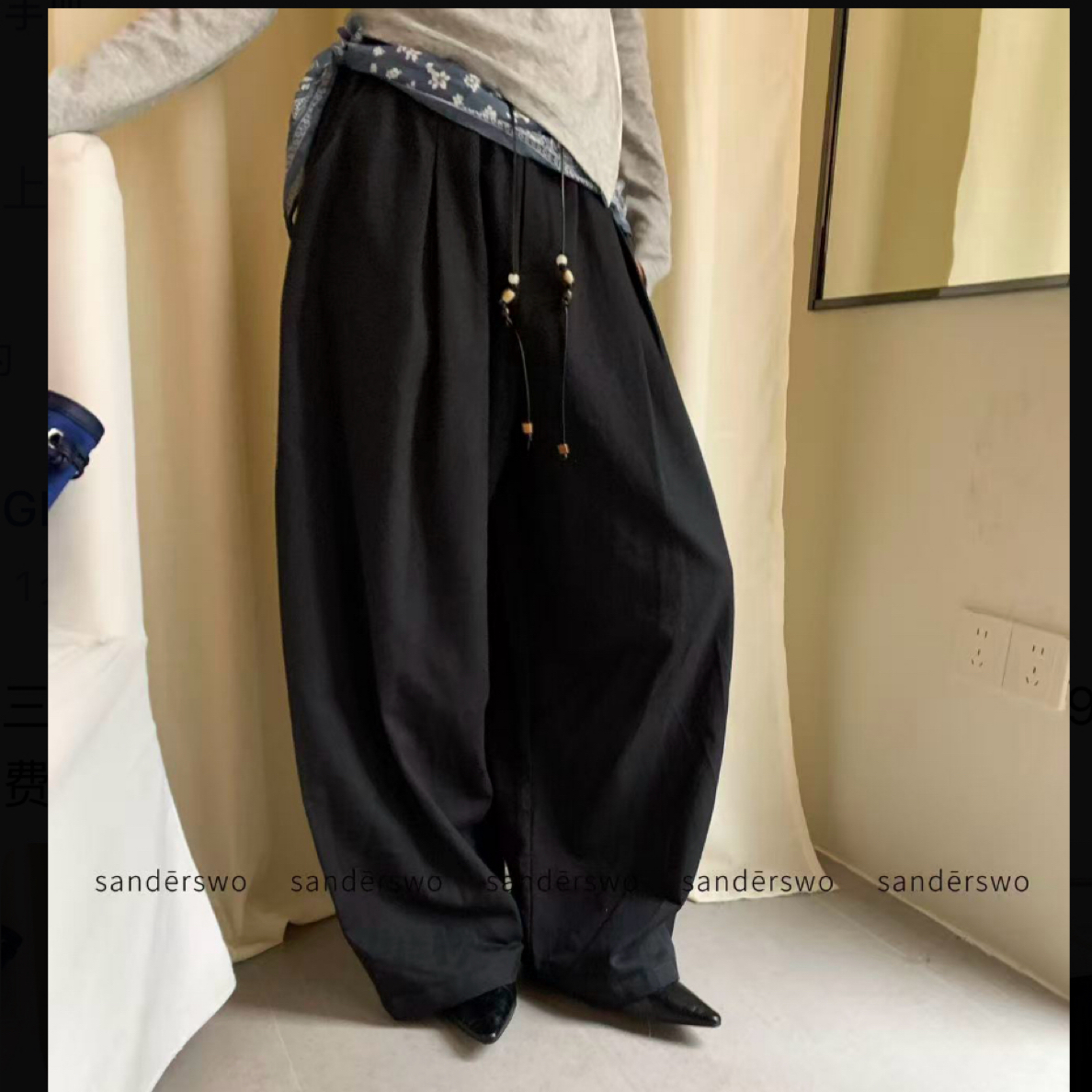 三德#391秋季福利高品质老爹裤，裤长：100cm