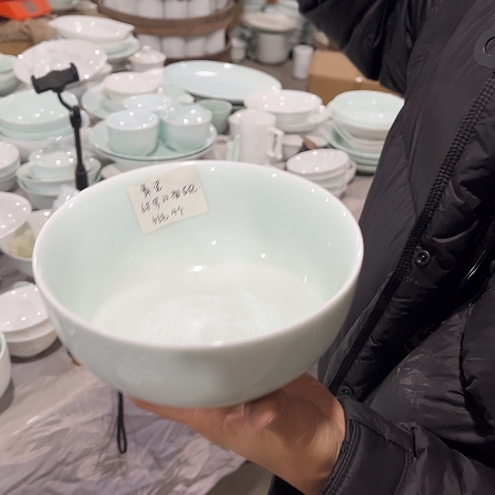 瓷片青玉泥6英寸罗汉面碗四个包邮