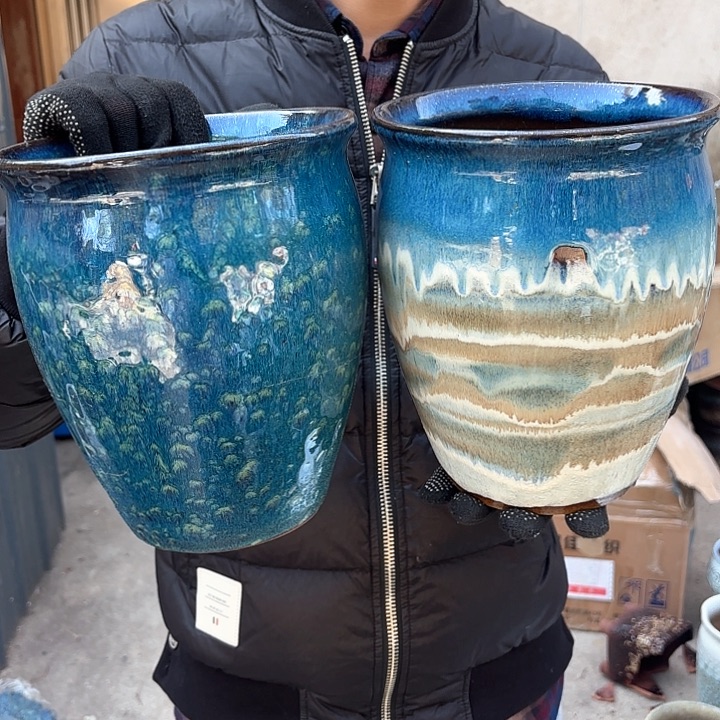 红陶微瑕两个口径18高度22