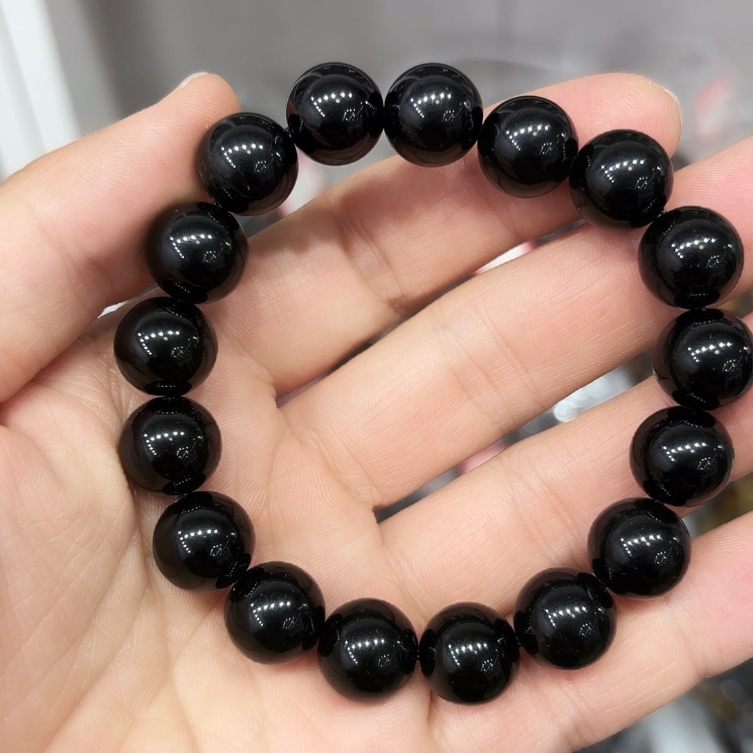 水晶手链未镶嵌黑曜石卡12
