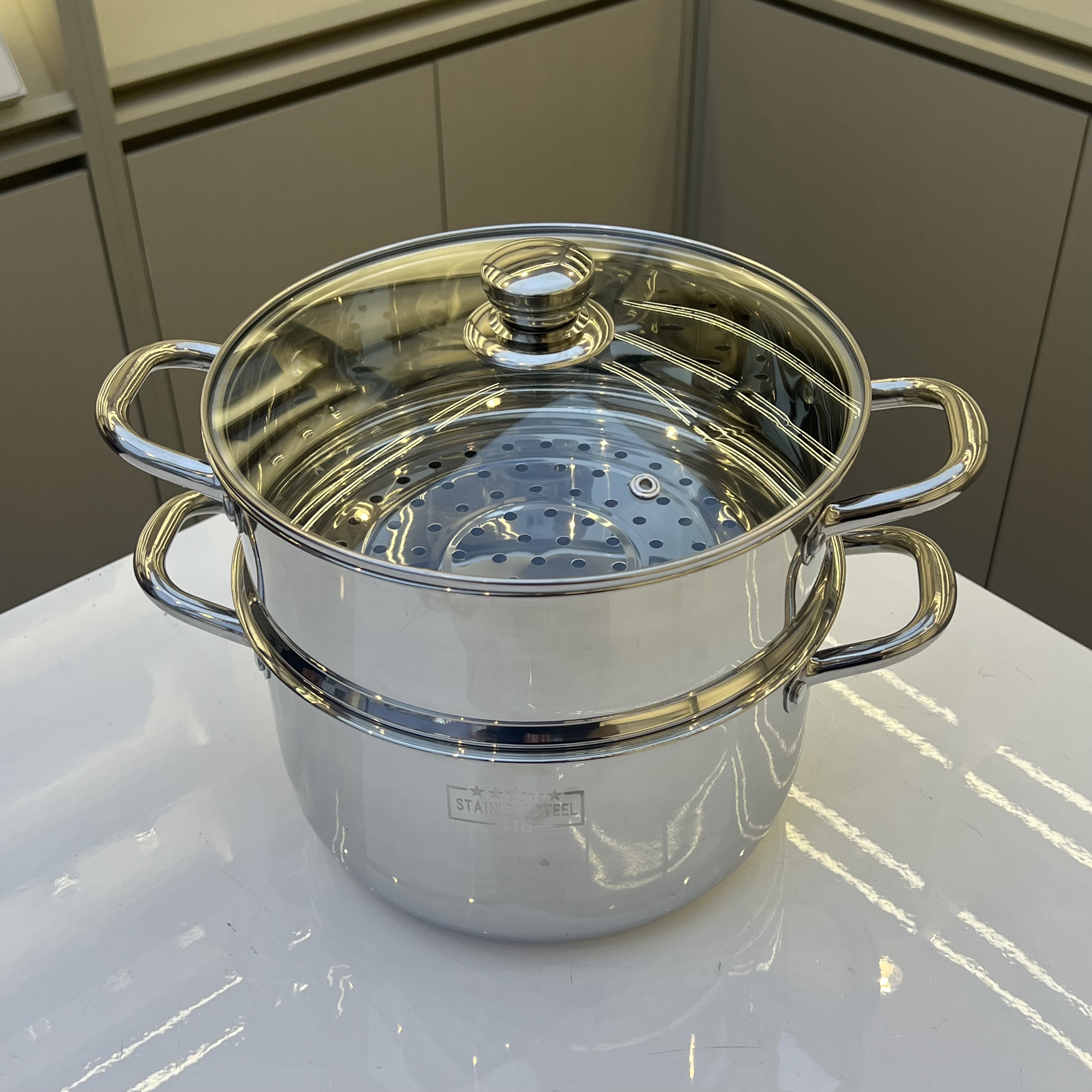 【口径26CM】加厚高颜值高档双层蒸锅上蒸下煮多功能汤锅蒸锅