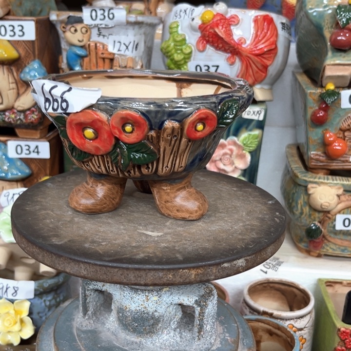 紫砂花盆粗陶材质多肉花盆