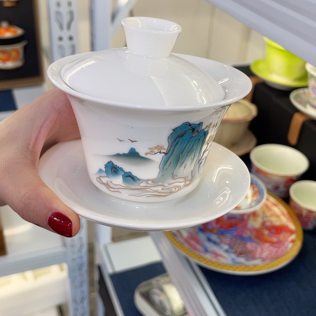 陶景德陶瓷盖碗茶具