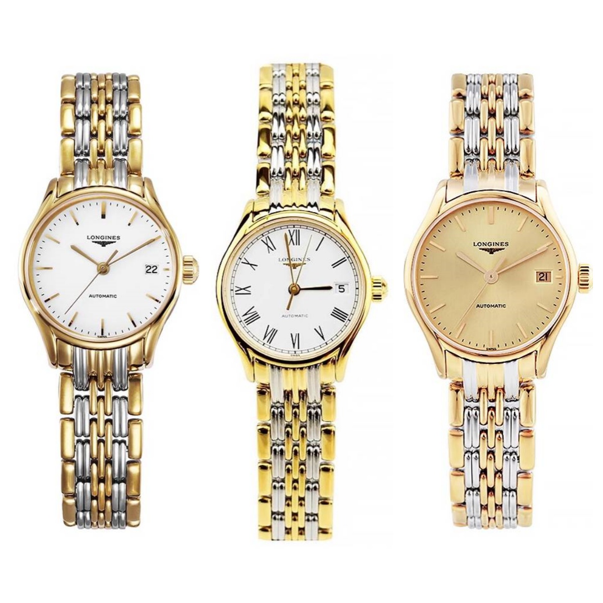 99新 Longines/浪琴 律雅360/机械/镀金钢带/表径25mm/女士优雅