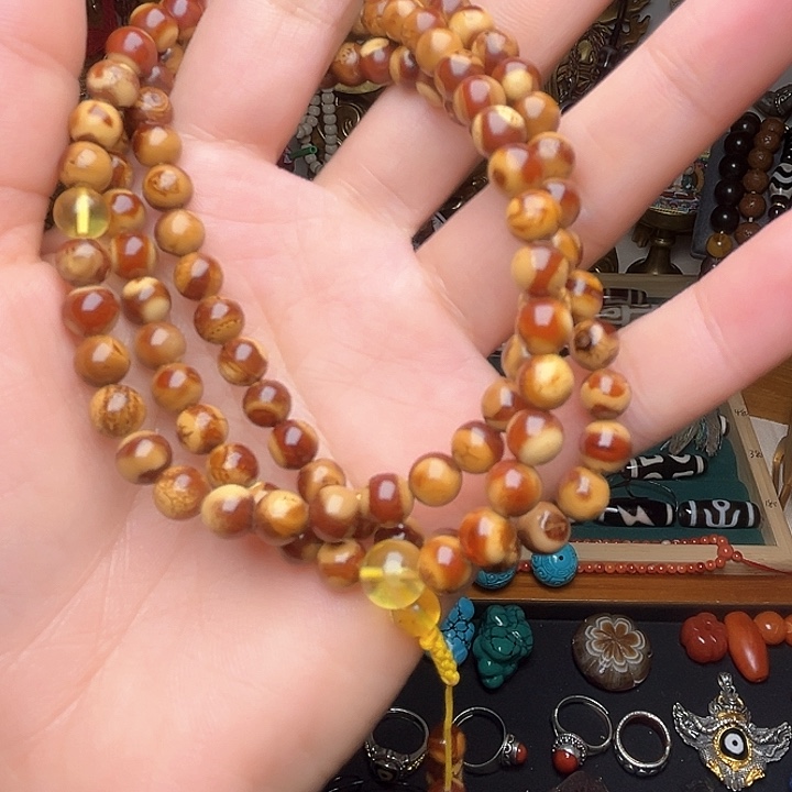 蜜蜡颈饰未镶嵌小***毛