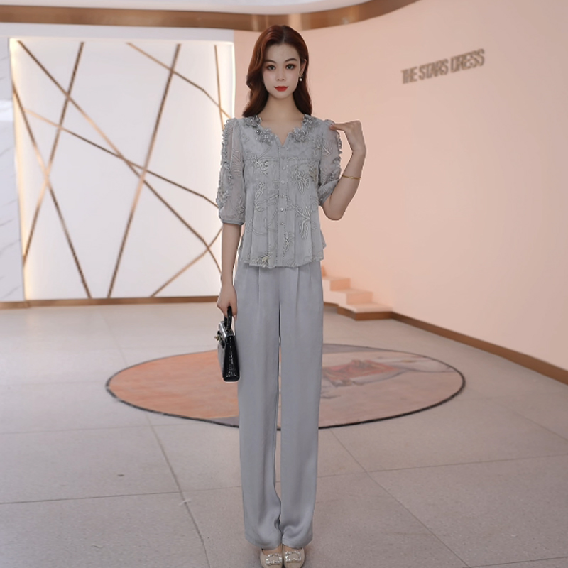 【两件套】春夏时尚宽松洋气休闲收腰气质减龄短袖高腰修身女装套裤