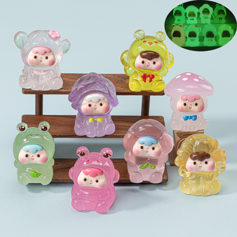 【九宫格对对碰】透色夜光丛林崽崽网红卧室萌粒摆件