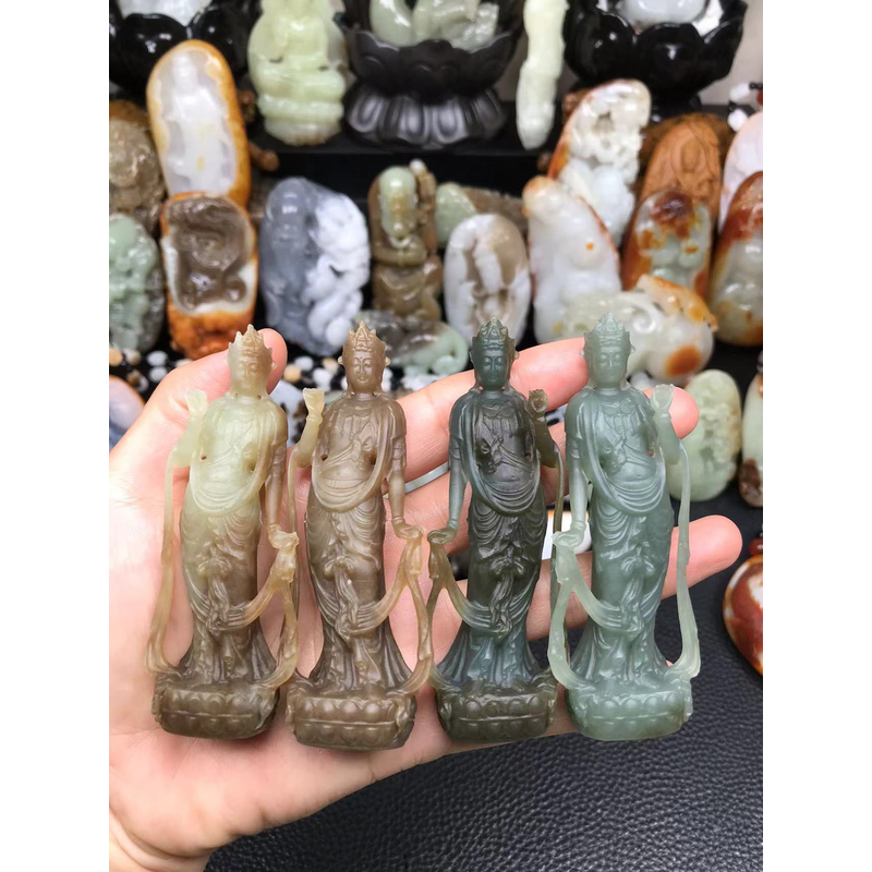 和田玉四季观音，春夏秋冬，四季平安发财