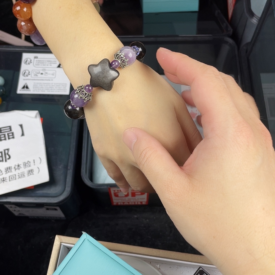 水晶手链银S925镶嵌