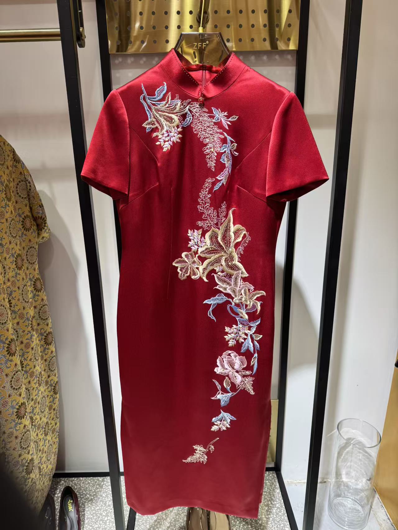 喜婆婆婚宴礼服旗袍连衣裙短袖高端大气婚礼妈妈装喜妈妈端庄气质