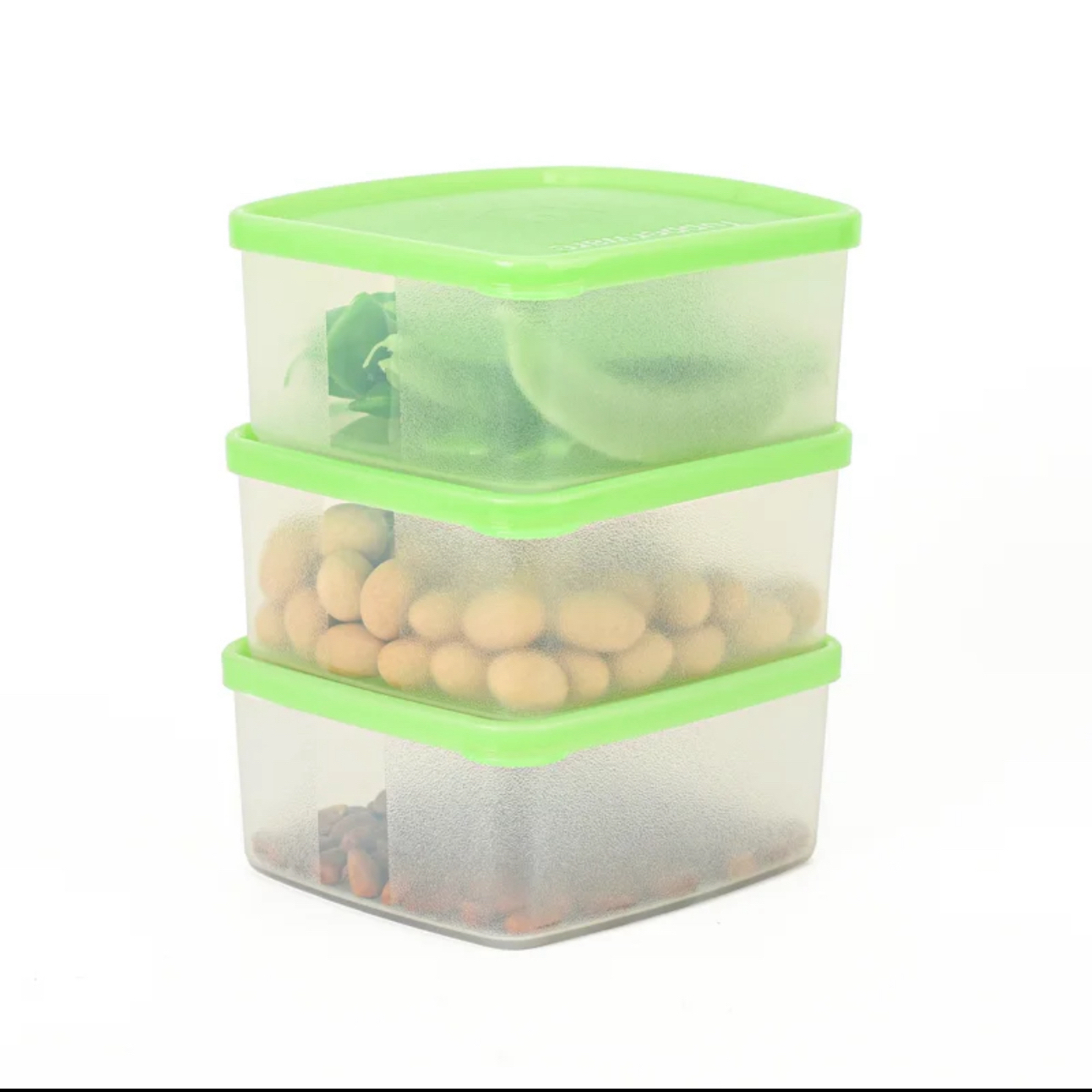 特百惠 400ML便携水果保鲜盒 冰箱冷藏密封盒方形零食储藏盒正品