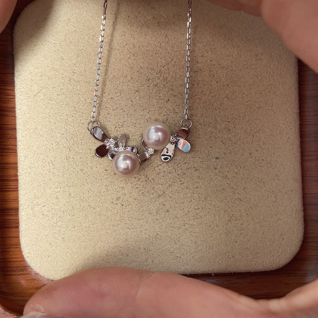 海水珍珠银S925镶嵌颈饰