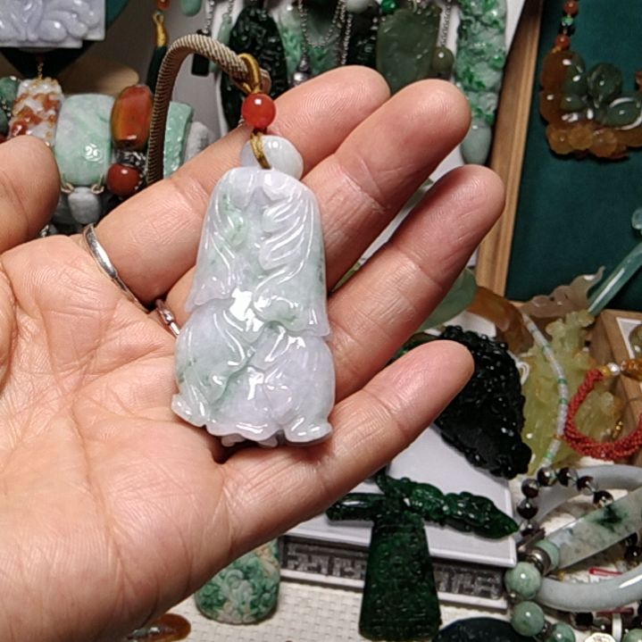 蛇纹石玉未镶嵌吊坠(赠链)