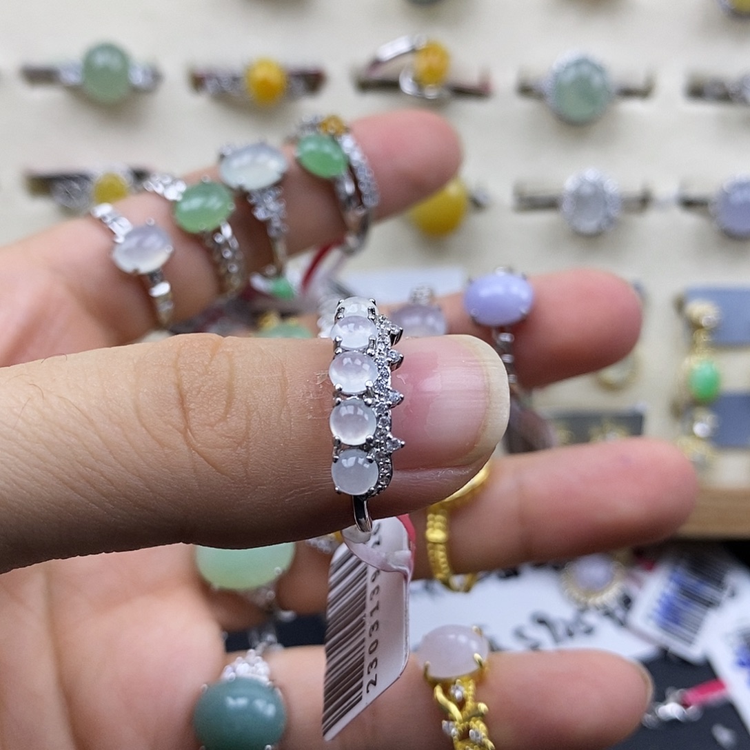 翡翠银S925镶嵌戒指