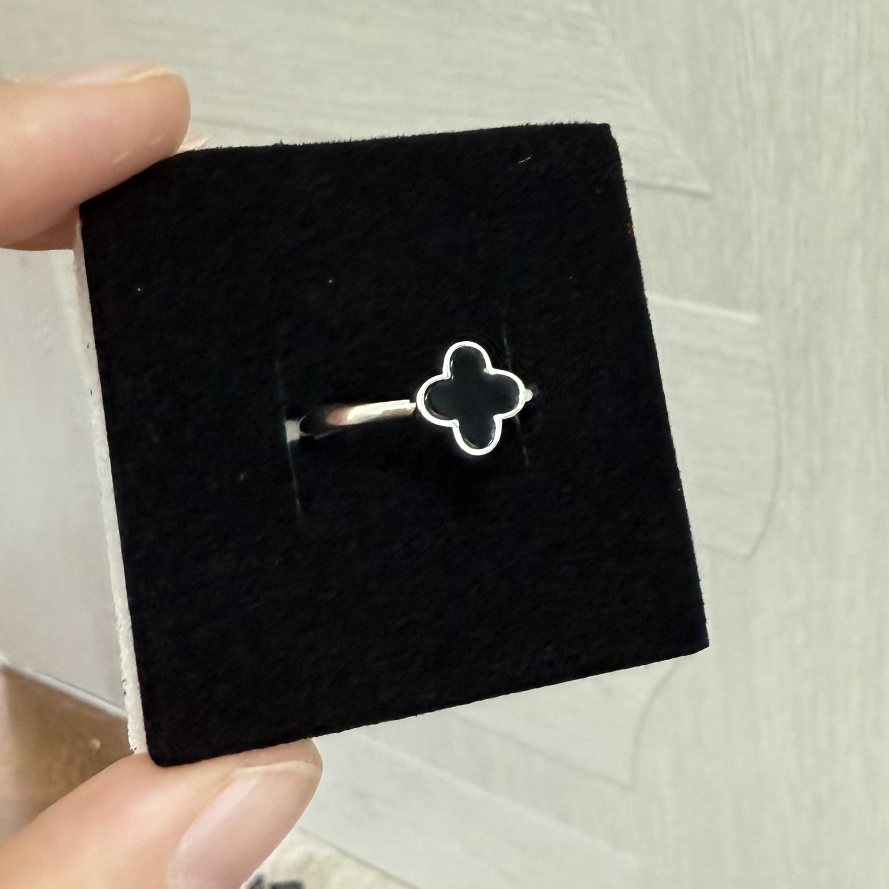 足银戒指 纯银·   四叶草 