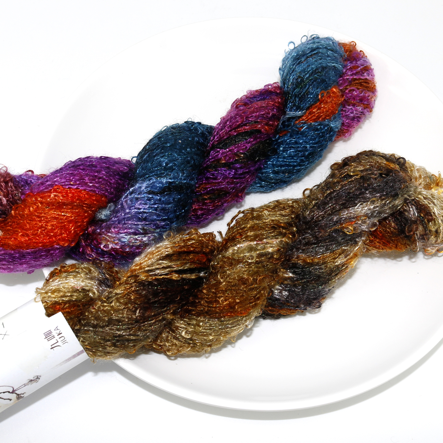 14采薇手染长渐变兰精天丝圈圈毛线奥地利进口手工diy编织毛线纱