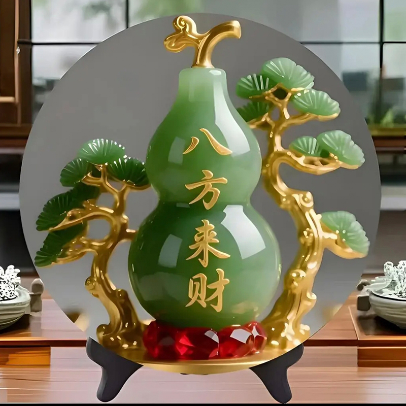 八方来财福禄到家高档摆件葫芦相框客厅装饰品创意财神招财摆台画