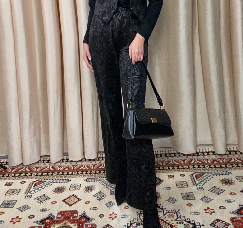 长裤微弹休闲风/简约风休闲裤修身百搭设计师女装