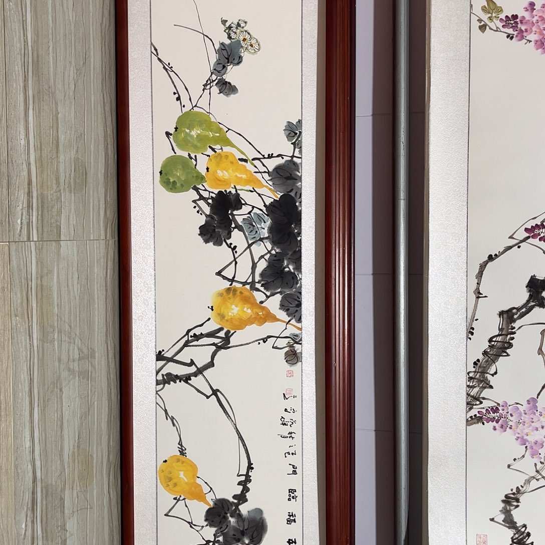 国画书画作品带框163×48