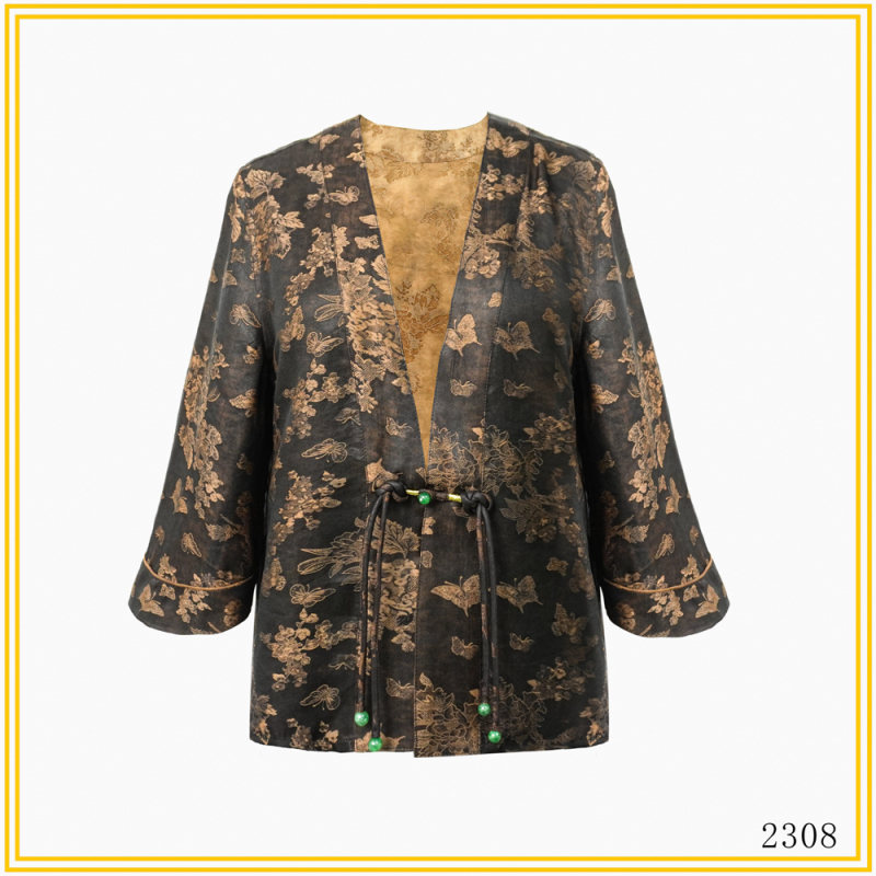 LN 新款双面穿金蝴蝶中式气质上衣开衫 2308-2