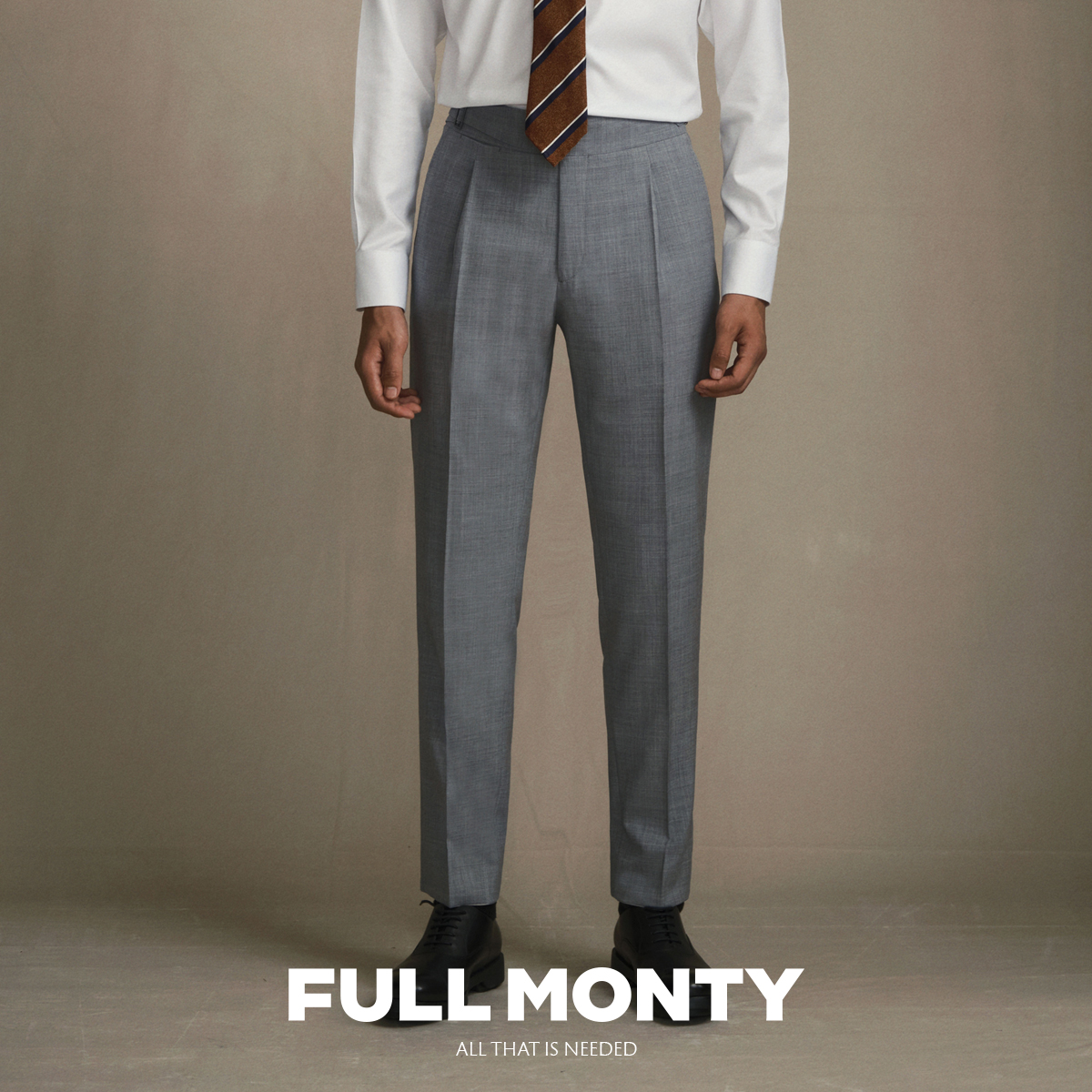 【FULLMONTY】西裤男士廓尔格巴黎扣商务正装休闲修身西装裤