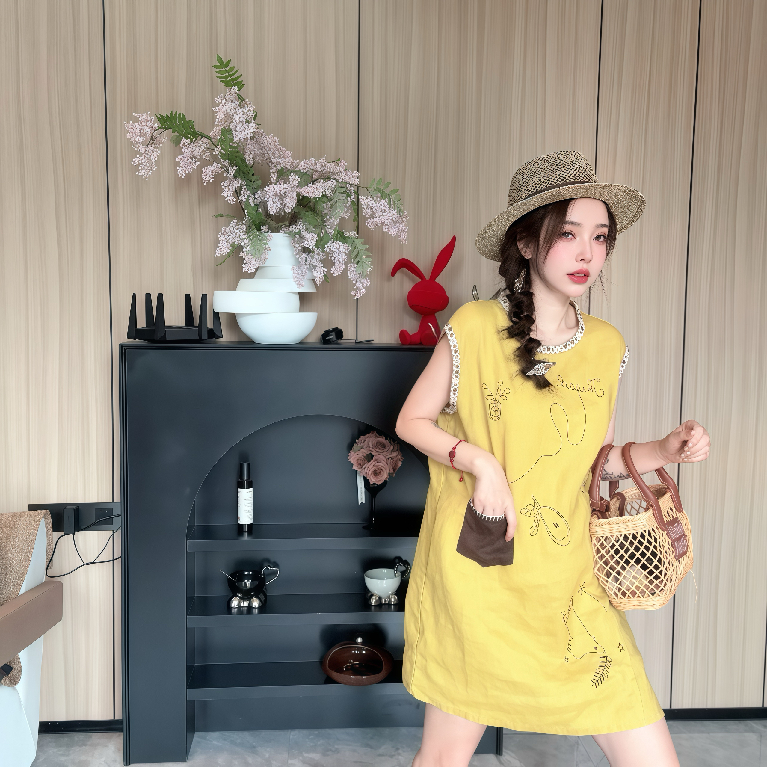 【丽丽推荐】100 亚麻刺绣连衣裙