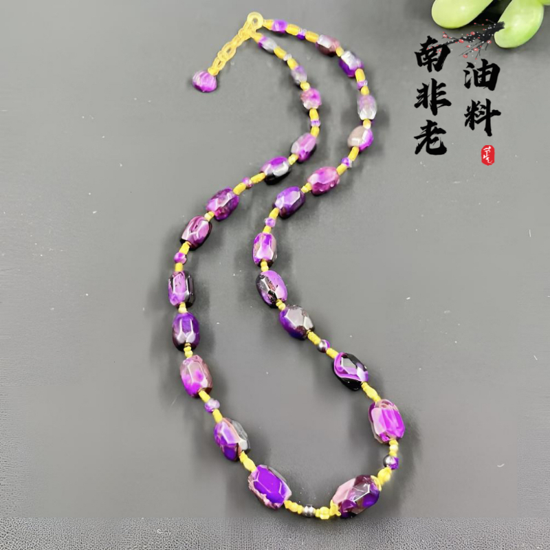 舒俱来红丝绒切割随形项链高含量 18k金项链 40cm可调节卡6.3mm