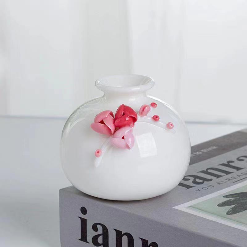 X027-手工捏花小圆花瓶-花瓶HP