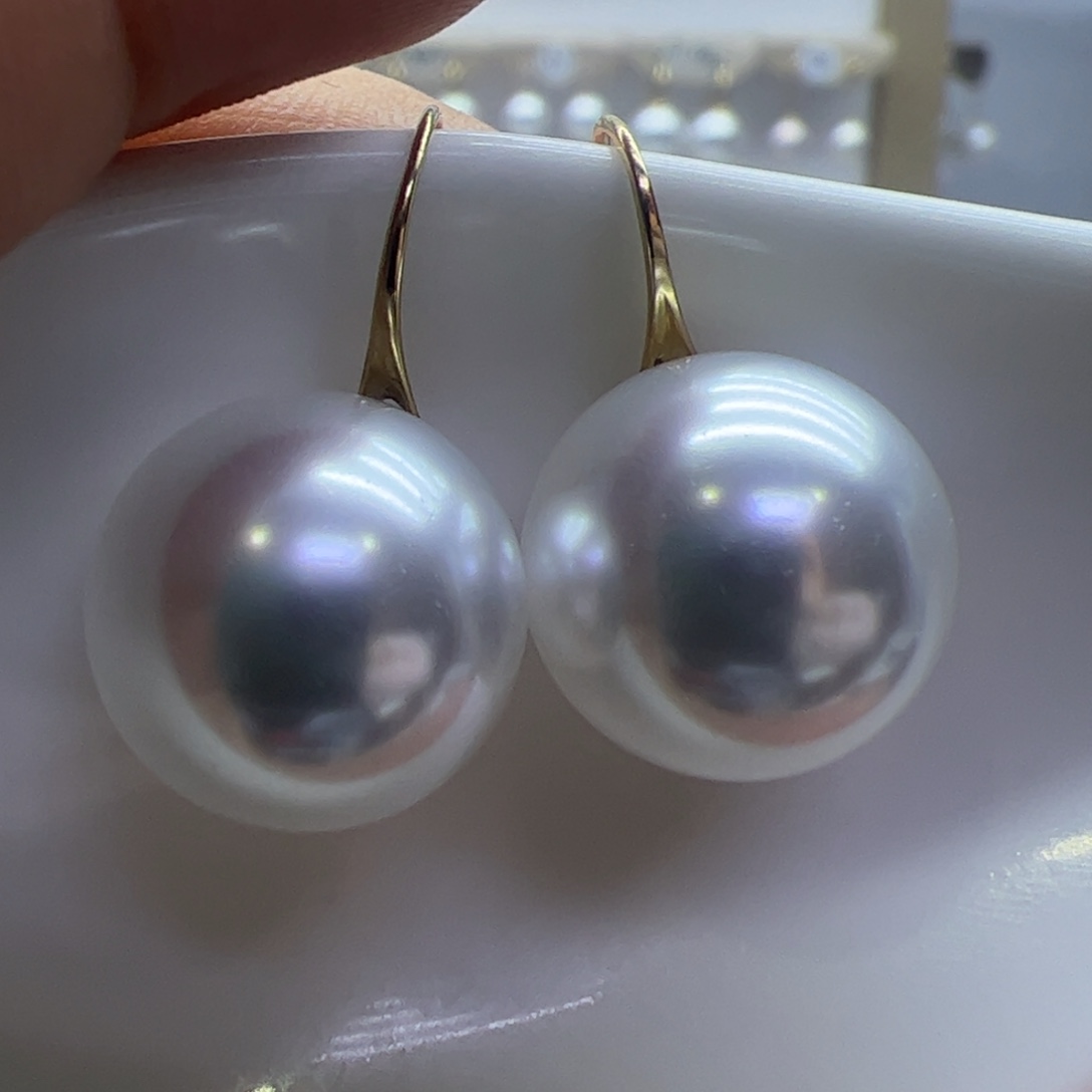淡水珍珠耳饰18K金镶嵌