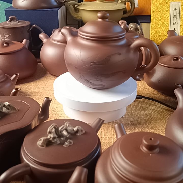 紫砂茶壶方*精工半手，原矿紫砂泥料。