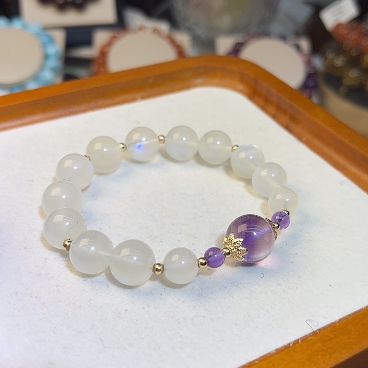 手链未镶嵌烟晶白月光+紫超七