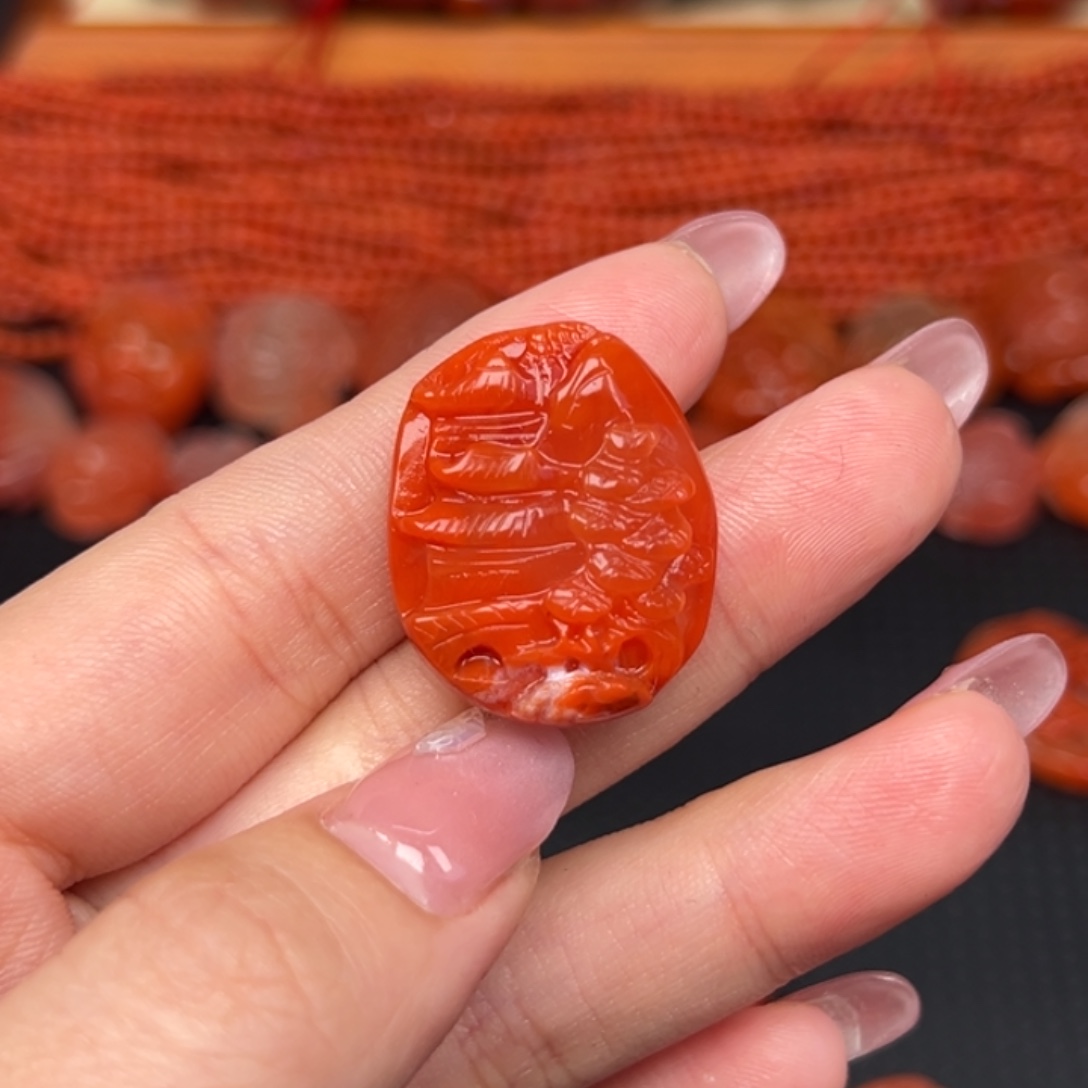 南红玛瑙未镶嵌吊坠(不含链)