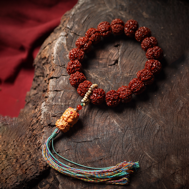 五瓣菩提大尺寸18颗手持玉化包浆度母