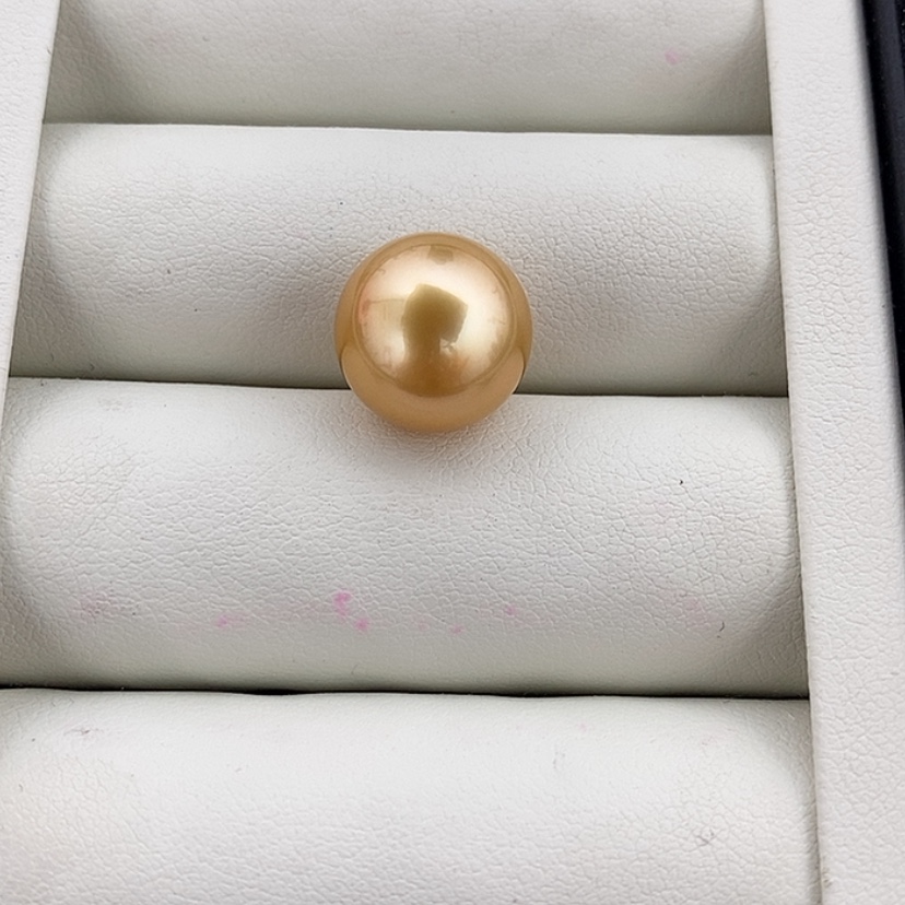 【闪购商品】未镶嵌金珠裸珠12.96mm大白海水珍珠是****！