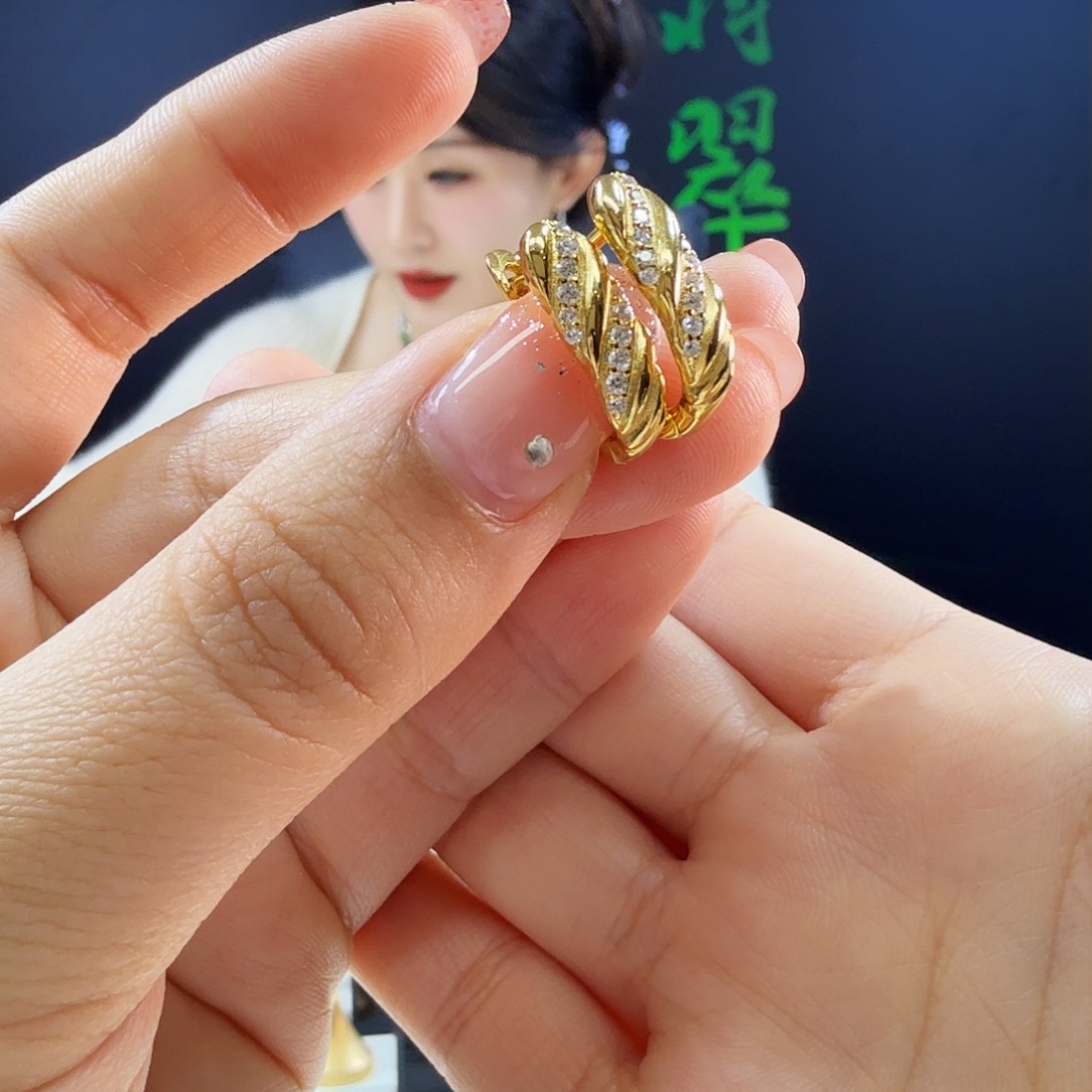 翡翠耳饰银S925镶嵌没有翡翠发925耳包