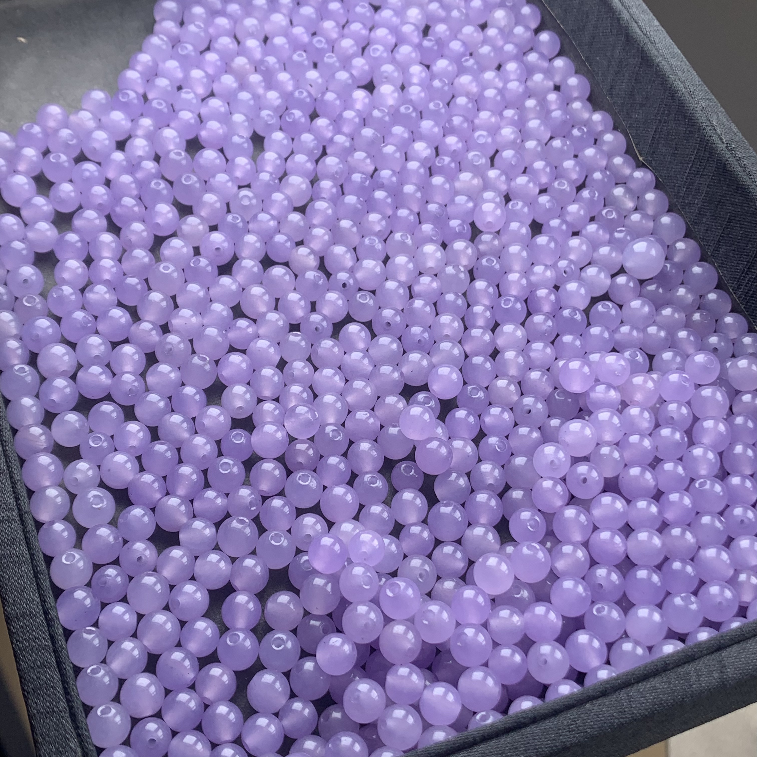 6mm 天然缅甸A货翡翠 冰紫单珠 多样性发货其一