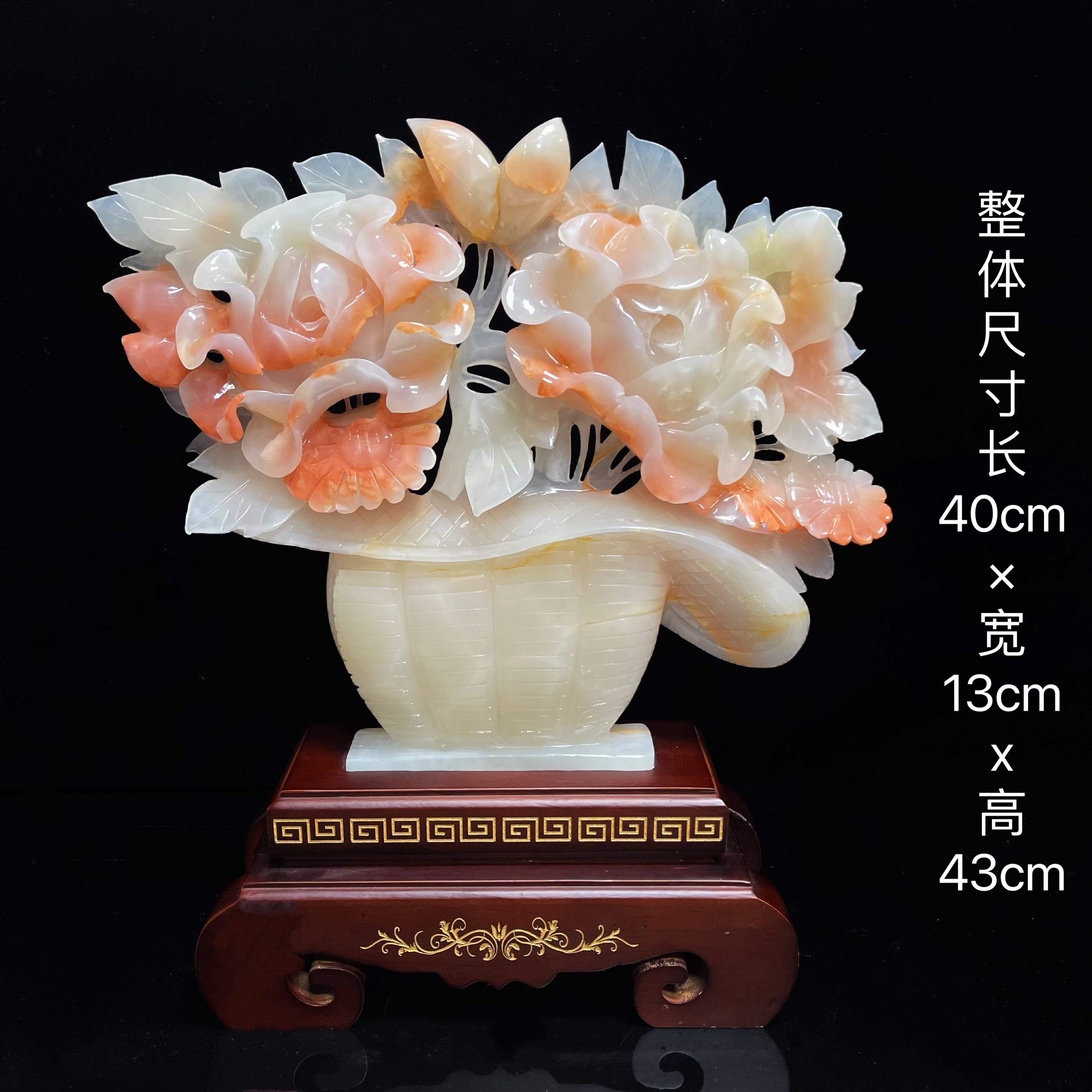 【一篮富贵】花开富贵新中式纯手工摆设创意家居摆件办公室新居乔迁