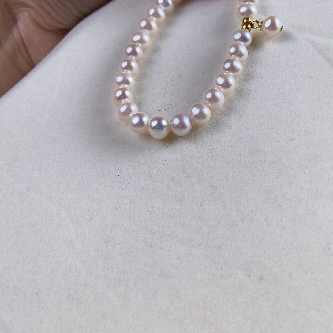 淡水珍珠手绳18K金镶嵌