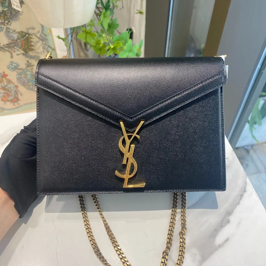 99新 YSL/圣罗兰 cassandra 小号黑金荔枝牛 /99新/严选