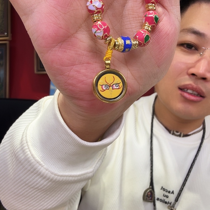 装裱画黄财神小眼睛手链