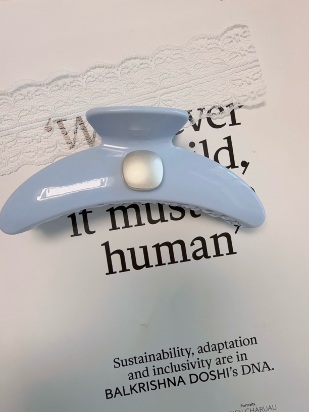 奶油风蓝色珠珠抓夹